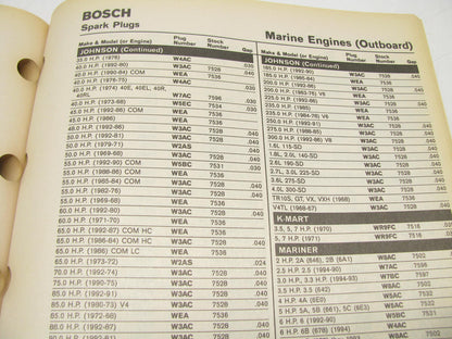 Vintage 1995 Bosch 221101 Spark Plug Parts Catalog - Truck, Car, Industrial Apps