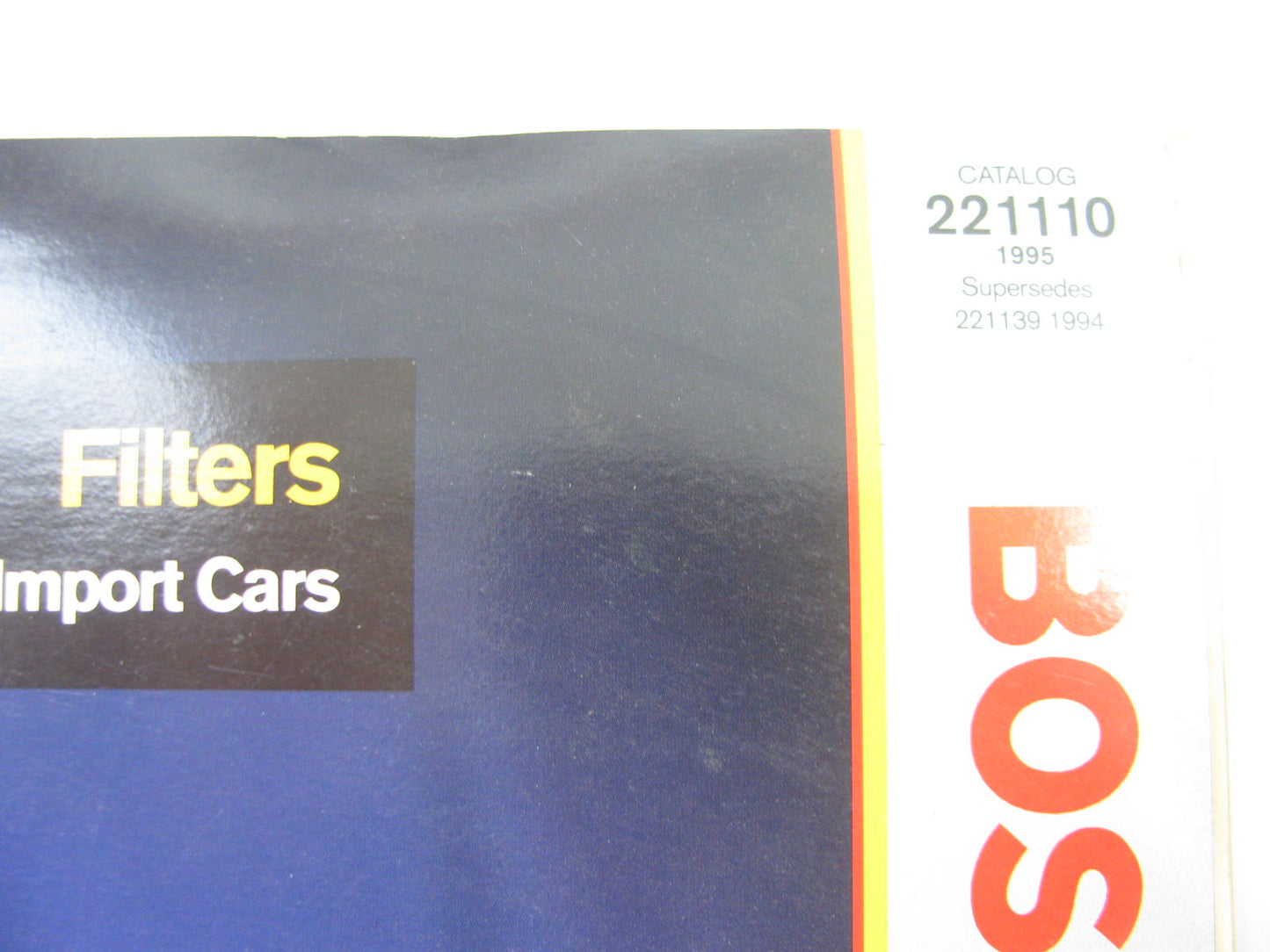 USED Bosch 221110 Filter Parts Catalog - Oil, Air, Fuel Filters, 1995, 71 Pages