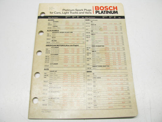 Bosch Platinum Spark Plug Catalog 23 Pages #221380