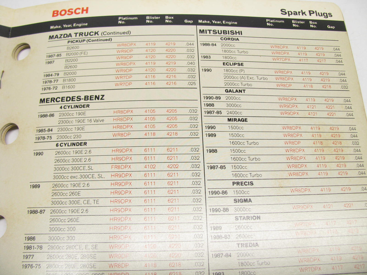 Bosch Platinum Spark Plug Catalog 23 Pages #221380