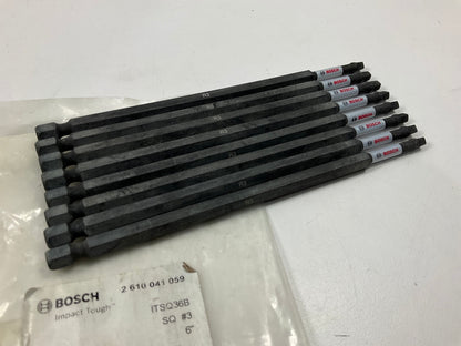 (8) Bosch 2610041059 Genuine Impact Tough 6'' Square #3 Power Bit