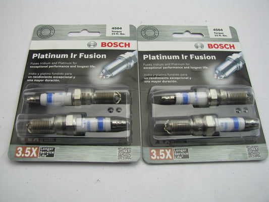 (4) Bosch 4504 Ignition Spark Plugs - Platnium IR Fusion
