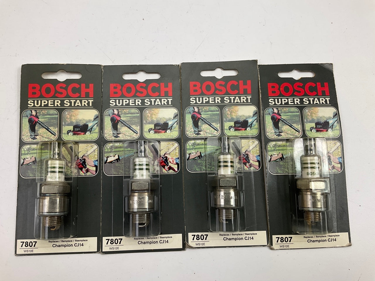 (4) Bosch 7807 Small Engine Spark Plugs - Replaces Champion CJ14