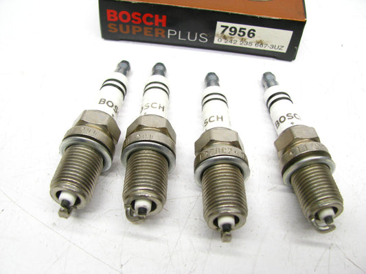 (4) Bosch 7956 Super Plus Ignition Spark Plug - Nickel