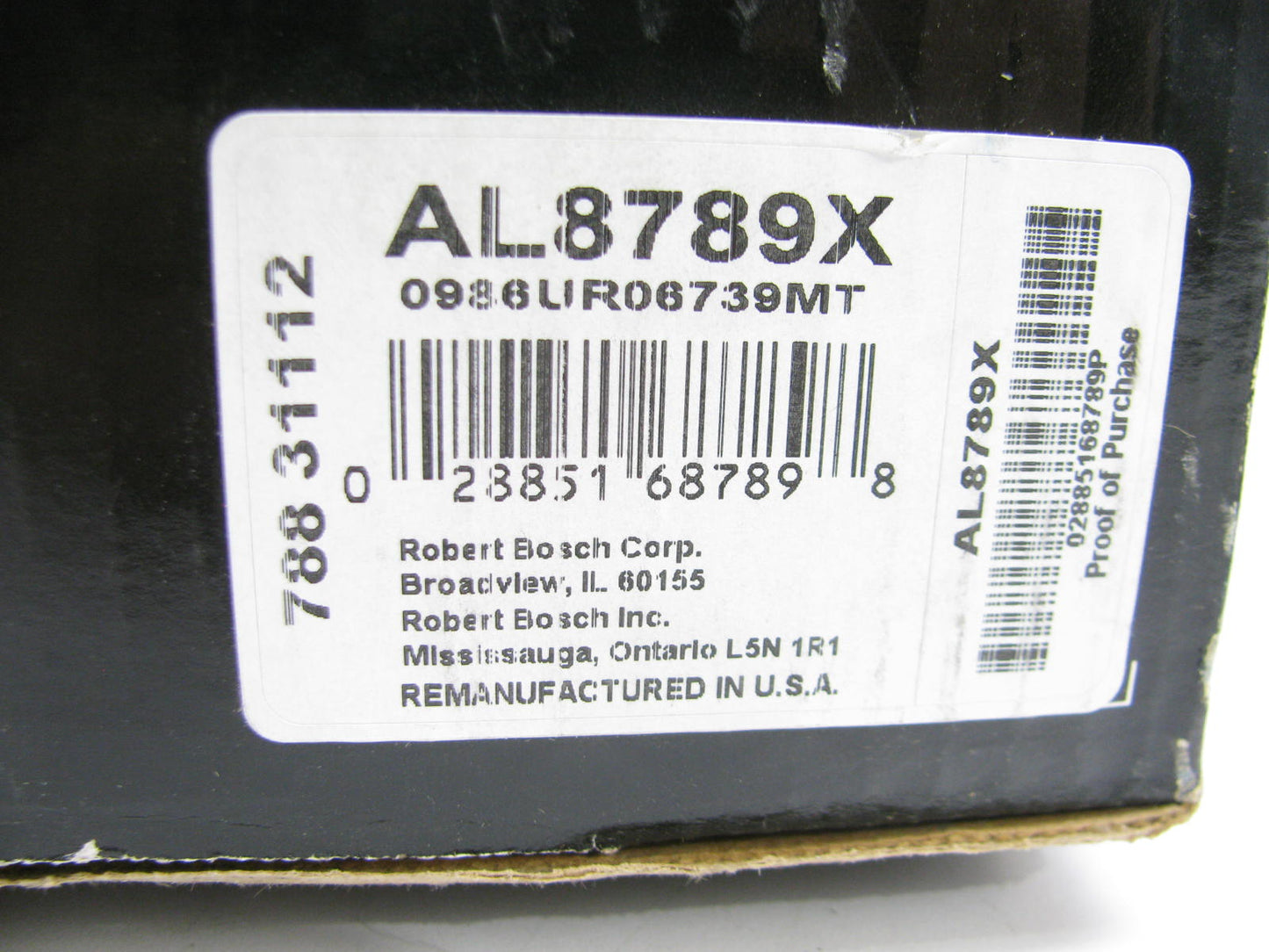 Bosch AL8789X - Reman Alternator