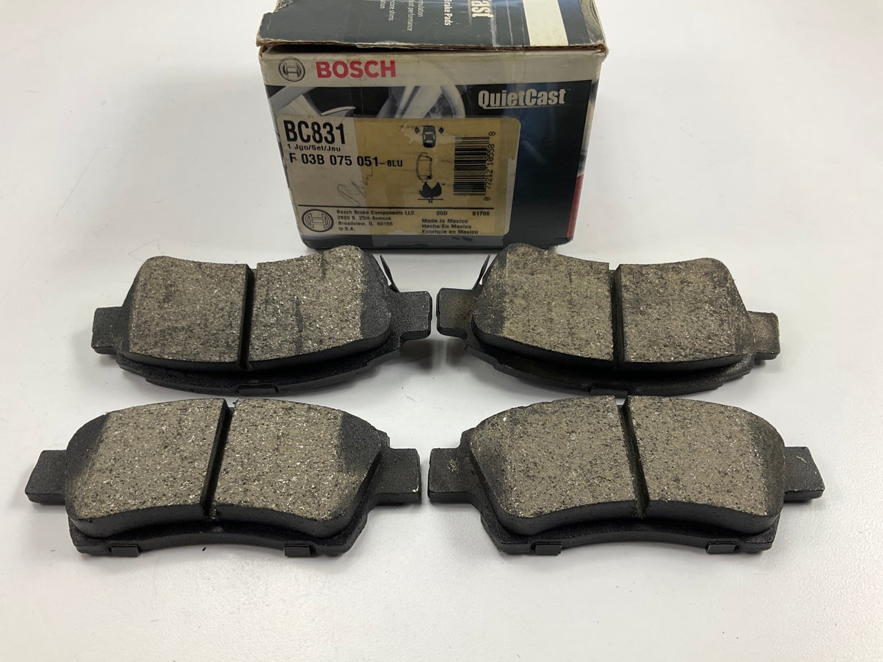 Bosch BC831 Front QuietCast Brake Pads - 2000 Toyota Echo