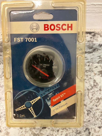 Bosch FST 7001 Sport ST 2'' Electrical Oil Pressure Gauge Black Face