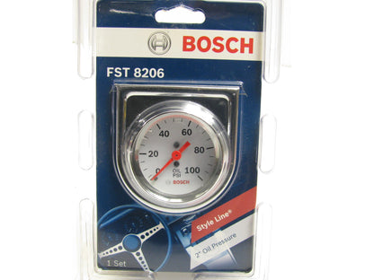 Bosch FST8206 Style Line 2'' Mechanical Oil Pressure Gauge (White Face)