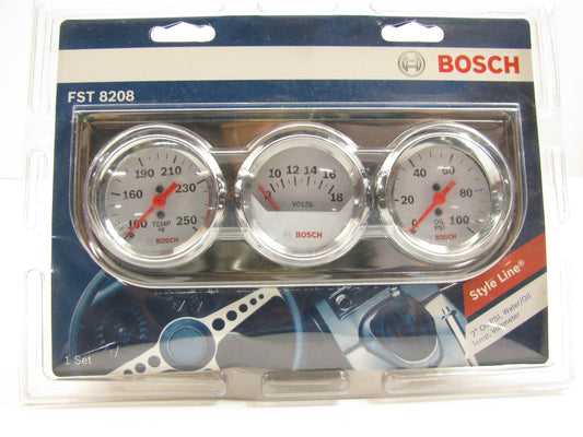 Bosch FST8208 2'' Mechanical Oil Pressure, Oil Temp, Voltmeter Gauge Kit