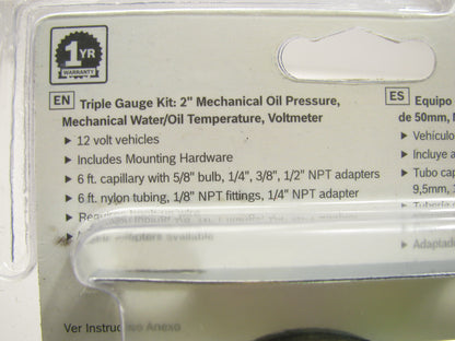 Bosch FST8208 2'' Mechanical Oil Pressure, Oil Temp, Voltmeter Gauge Kit