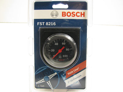 Bosch FST8216 Style Line 2'' Mechanical Oil Pressure Gauge (Black)