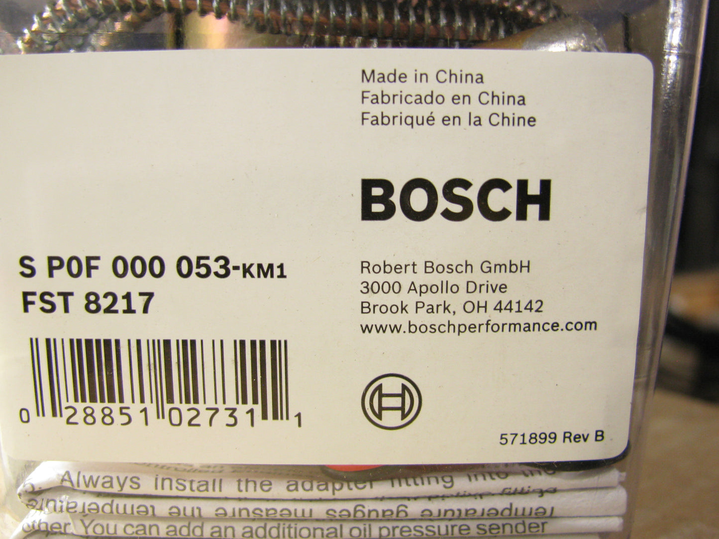 Bosch FST8217 Style Line 2'' Mechanical Water/Oil Temp Gauge