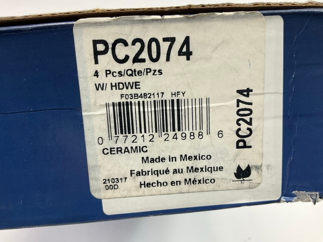 Bosch PC2074 FRONT Perfect Stop Ceramic Disc Brake Pads For 18-23 VW Atlas