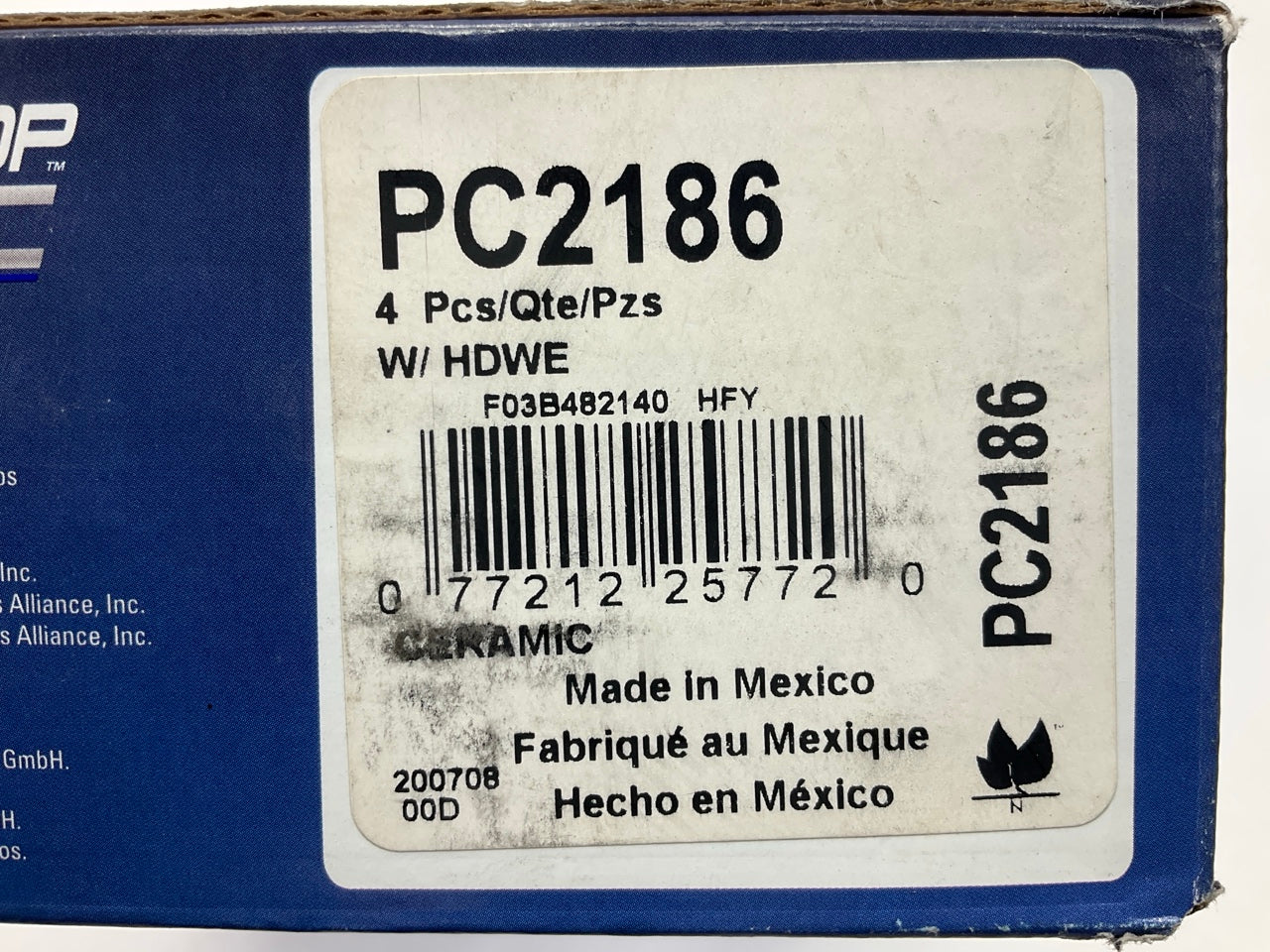 Bosch PC2186 REAR Perfect Stop Ceramic Disc Brake Pads For 2018-2022 Wrangler