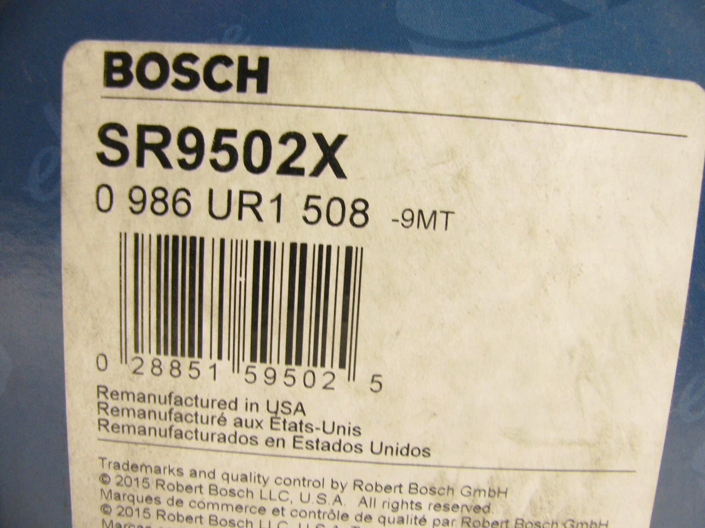 REMAN. Bosch SR9502X Starter 0331303115, 0986UR1508