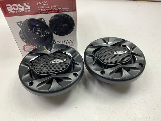 Boss BE423 4'' 3-Way Full Range Speakers (1 Pair) 225 Watts Blue LED