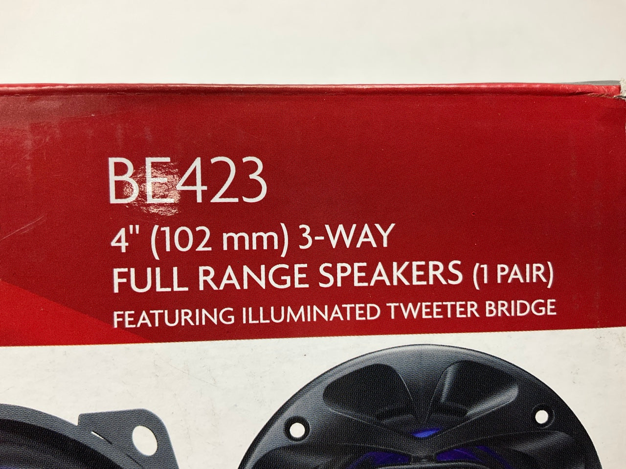 Boss BE423 4'' 3-Way Full Range Speakers (1 Pair) 225 Watts Blue LED