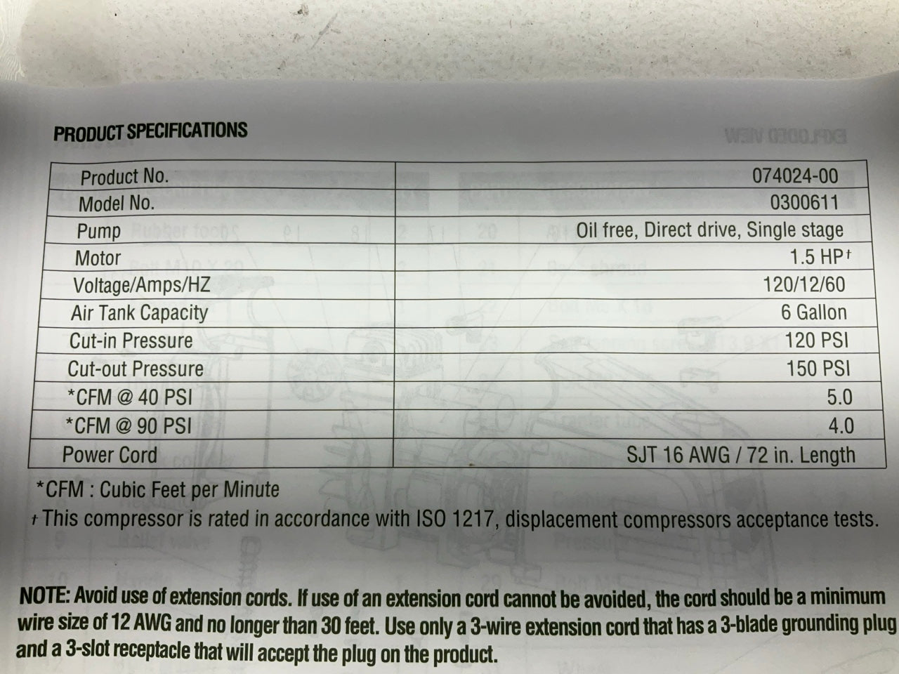 Briggs & Stratton 074024-00 6 Gallon Air Compressor, 150 Max PSI