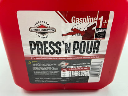 (5) Briggs & Stratton GB310 Press 'N Pour Gasoline Red Plastic Gas Cans 1 Gallon