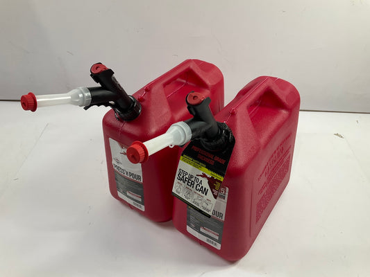 (2) Briggs & Stratton GB351SL Press-Pour Gas Gasoline Can Container 5 Gallon Jug