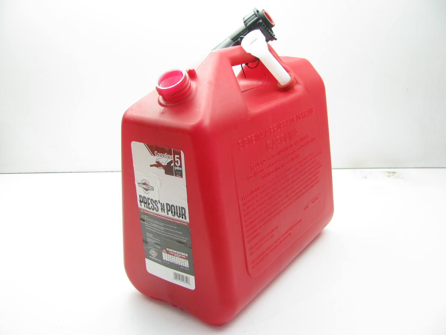 Briggs & Stratton GB351SL Press 'N Pour Gas Gasoline Can Container 5 Gallon Red