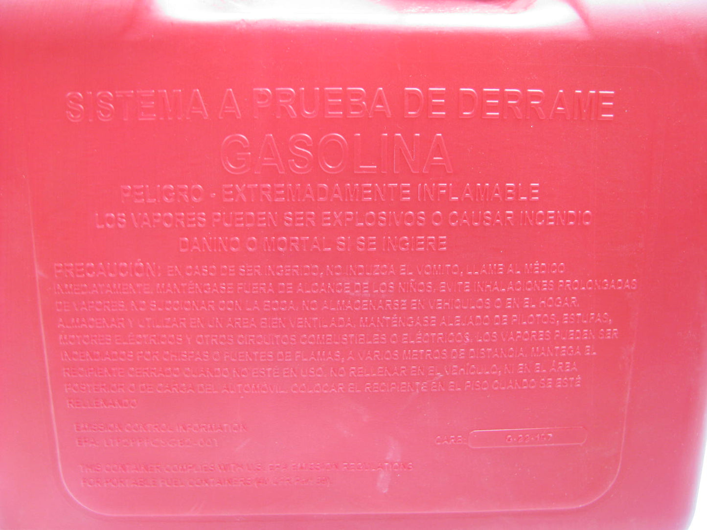 Briggs & Stratton GB351SL Press 'N Pour Gas Gasoline Can Container 5 Gallon Red