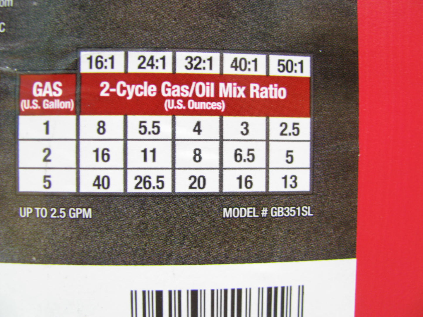 Briggs & Stratton GB351SL Press 'N Pour Gas Gasoline Can Container 5 Gallon Red