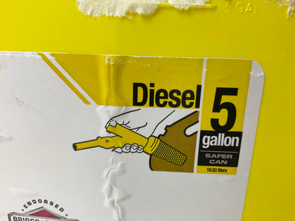 (4) Briggs & Stratton GB356SL 5 Gallon DIESEL Gas Fuel Tank Can, Yellow