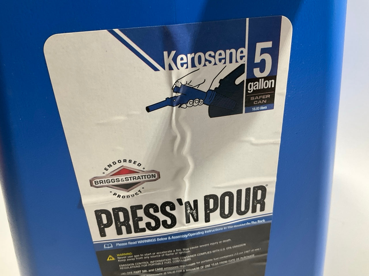 Briggs & Stratton GB359SL Press 'N Pour Kerosene Can, 5 Gallons