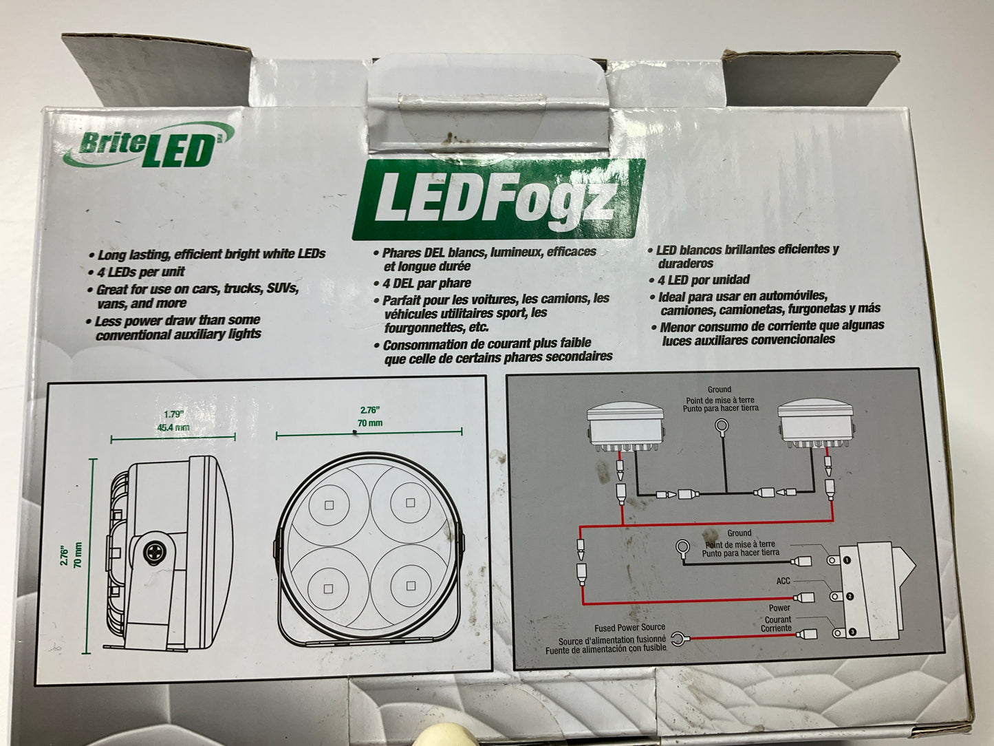 BriteLED 71302 LED Auxiliary Fog And Driving Light Kit W/ Install Kit & Switch