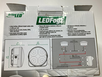BriteLED 71302 LED Auxiliary Fog And Driving Light Kit W/ Install Kit & Switch