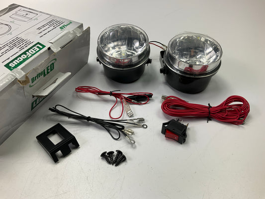 BriteLED 71309 Pair Of 3.5'' LED Fog Lights Lamp W/ Install Kit (Wire & Switch)