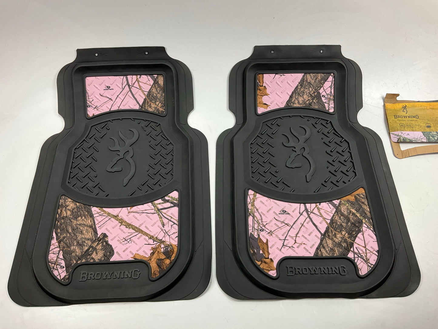 Browning BFM4105 PINK Camo Truck SUV Rubber Front Floor Mats 30.5''x20'' 2-Pc Set
