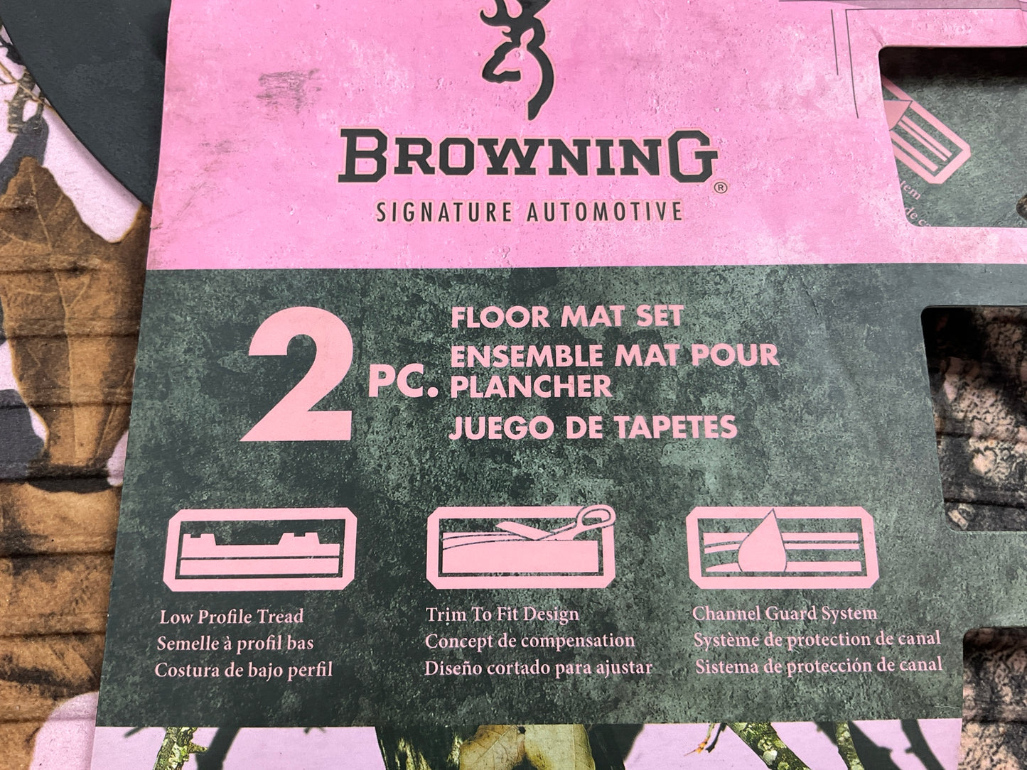 Browning C000001790199 PINK Universal Truck SUV Rubber Front Floor Mats 31''x20''