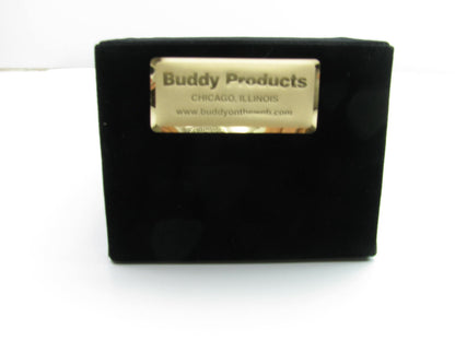 Buddy 6.5''x 3.25''x 4'' Stepped Memo & Mail Sorter, Black Leather Organizer