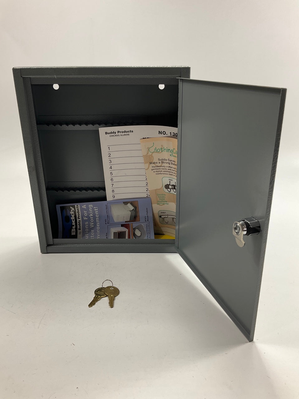 Buddy KEYBOX Wall Hanging Locking Key Box With Keys - 12'' X 10'' X 3'' MADE IN USA