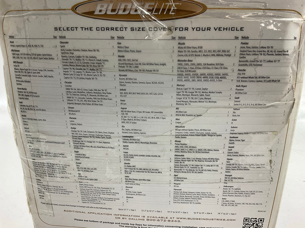 Missing Storage Bag - Budge B3 Indoor Car Cover For Cars 14'3'' To 16'8'' Long
