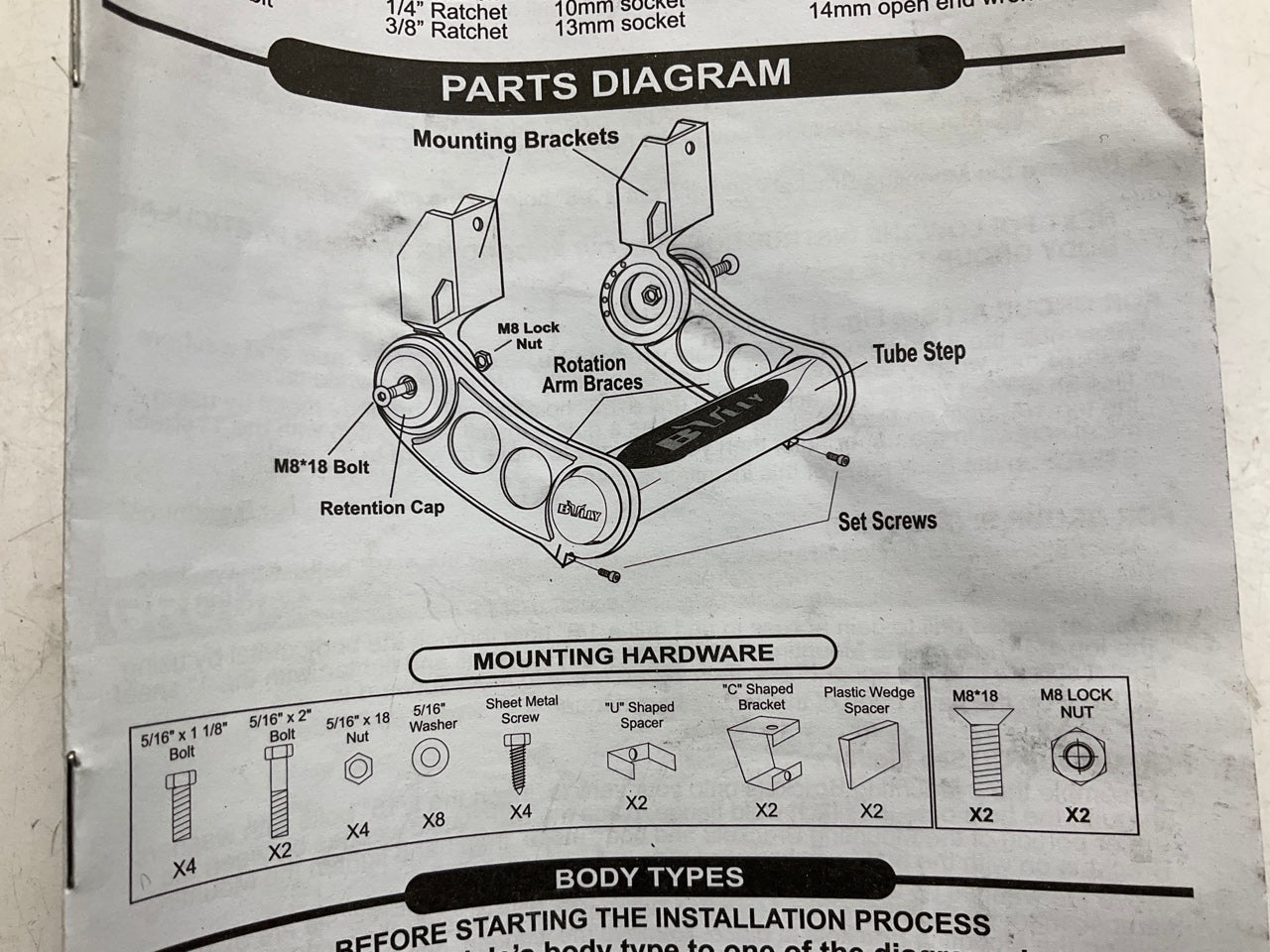MISSING BOLTS - Bully AS500S Adjustable Truck Side Step Polished T304 Stainless