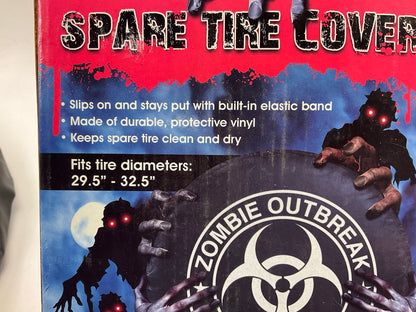 Bully LARGE 29.5'' - 32.5'' White Zombie Black Spare Tire Cover Protector For Jeep
