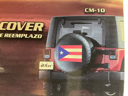 Bully CM10 ''PUERTO RICO'' One Star Flag Spare Wheel Cover For Jeep 26.5-32.5''