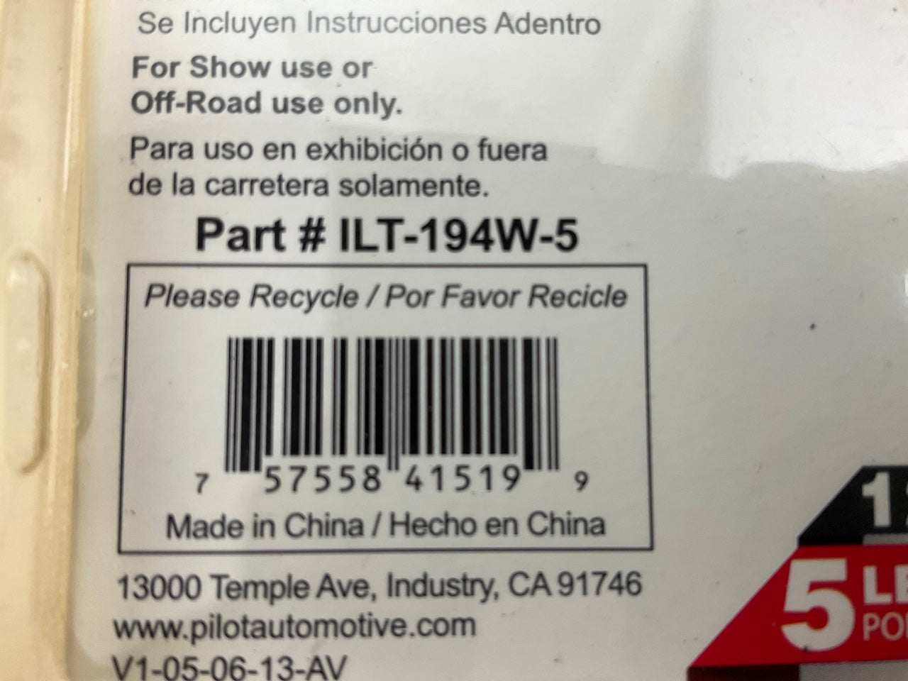 Bully ILT-194W-5 LED Truck License Plate Lamp Light Bulbs - PAIR
