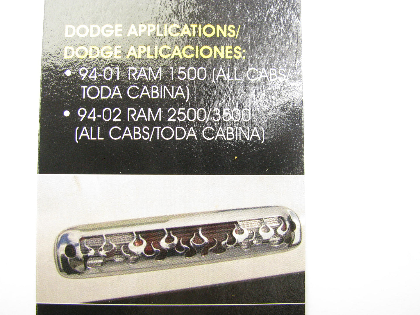 Bully SDC-301Z Chrome Flames 3rd Center Brake Light Cover For 1994-01 Ram Pickup