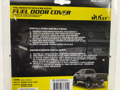 Bully SDG302P Stainless Fuel Filler Door Cover For 2002-2008 Ram Truck, Stick-on