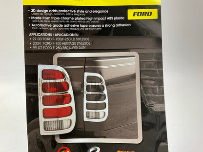 Bully Chrome Taillight Lamp Bezel Covers Set 2000-2007 Ford F-250 Super Duty