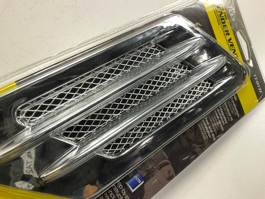 Bully TT-013C UNIVERSAL Stick-On Chrome Fender Dual Fin Air Vents (PAIR)