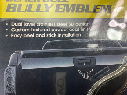 Bully TT-110 Textured Black Powder Coat Bull 3-D Design Emblem