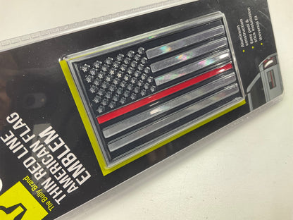 Bully TT-3821 USA Flag Thin Red Line Firefighter Aluminum Emblem With Red Stripe