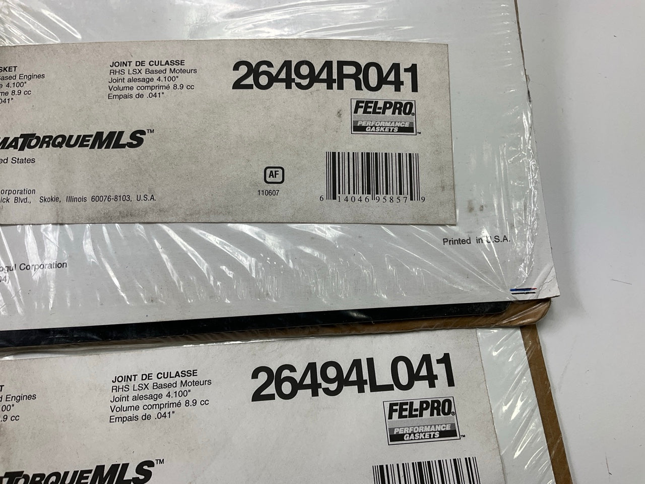 Fel-pro LEFT + RIGHT MLS Cylinder Head Gaskets, Chevy LSX 4.100'' Bore, 0.041'' T.