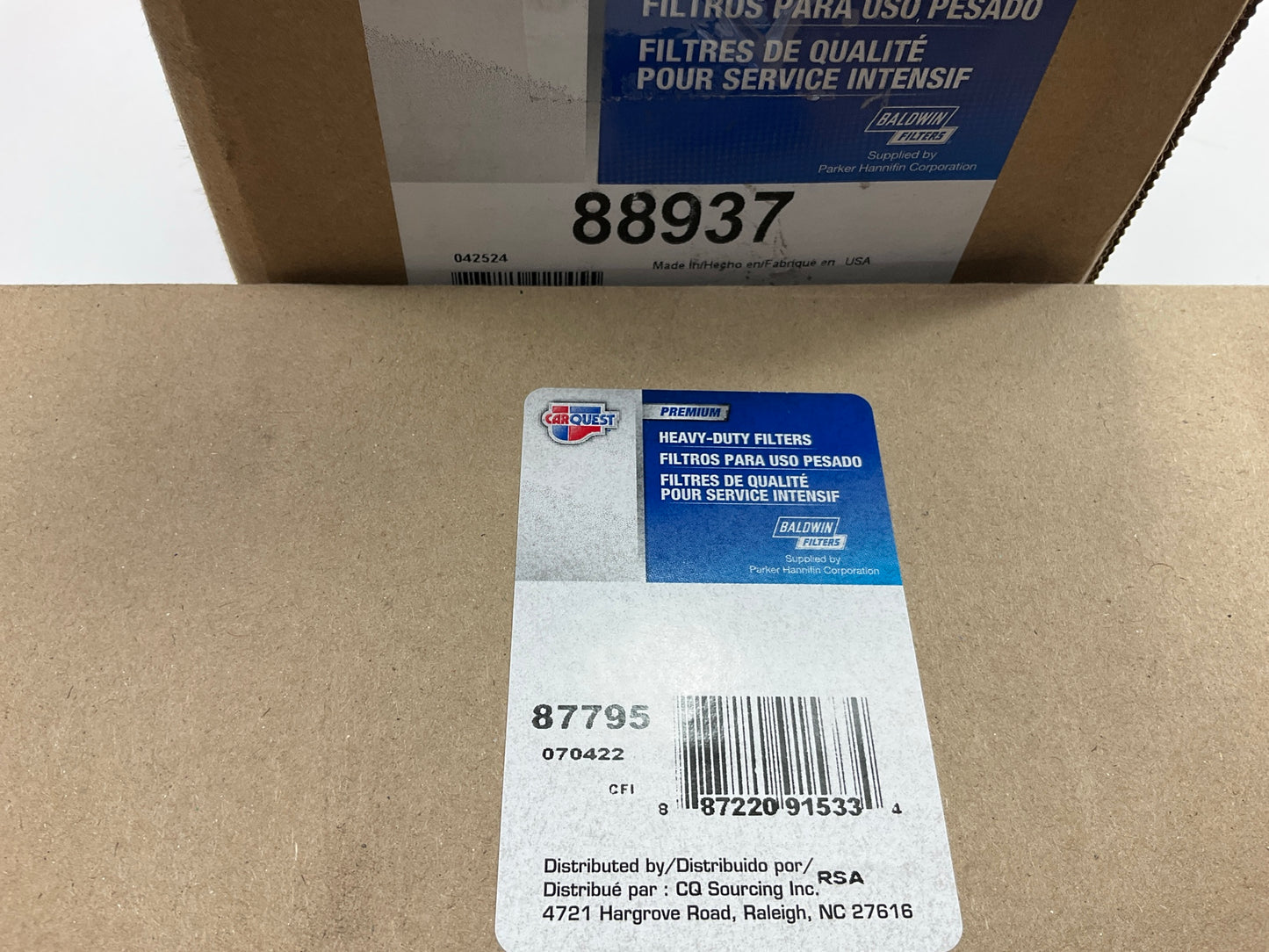 Carquest 87795 88937 Inner & Outer Air Filter Bundle - Replace Wix 46937, 42795
