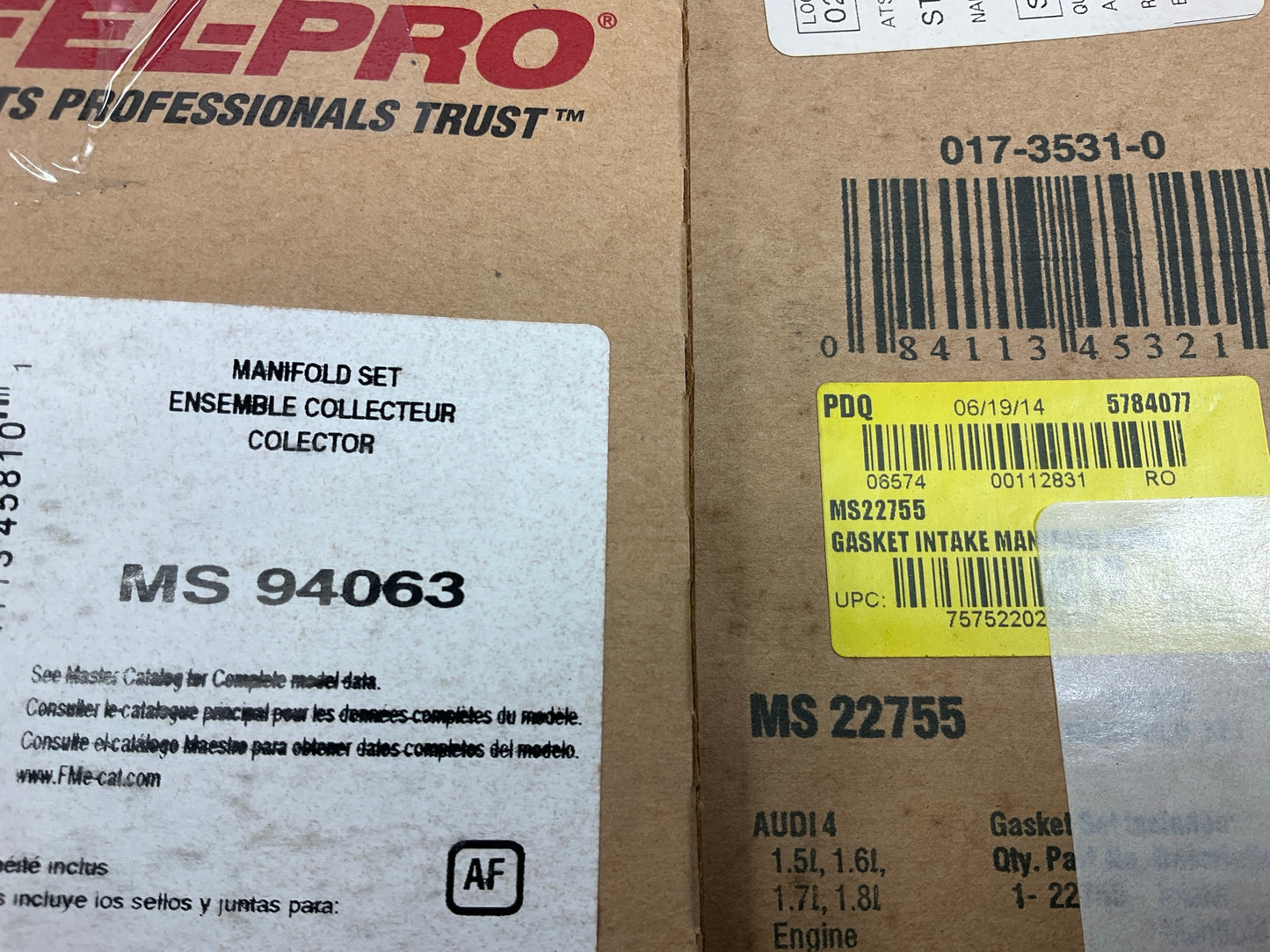 Fel-Pro MS22755 & MS94063 Intake & Exhaust Manifold Gasket Set For VW Volkswagen